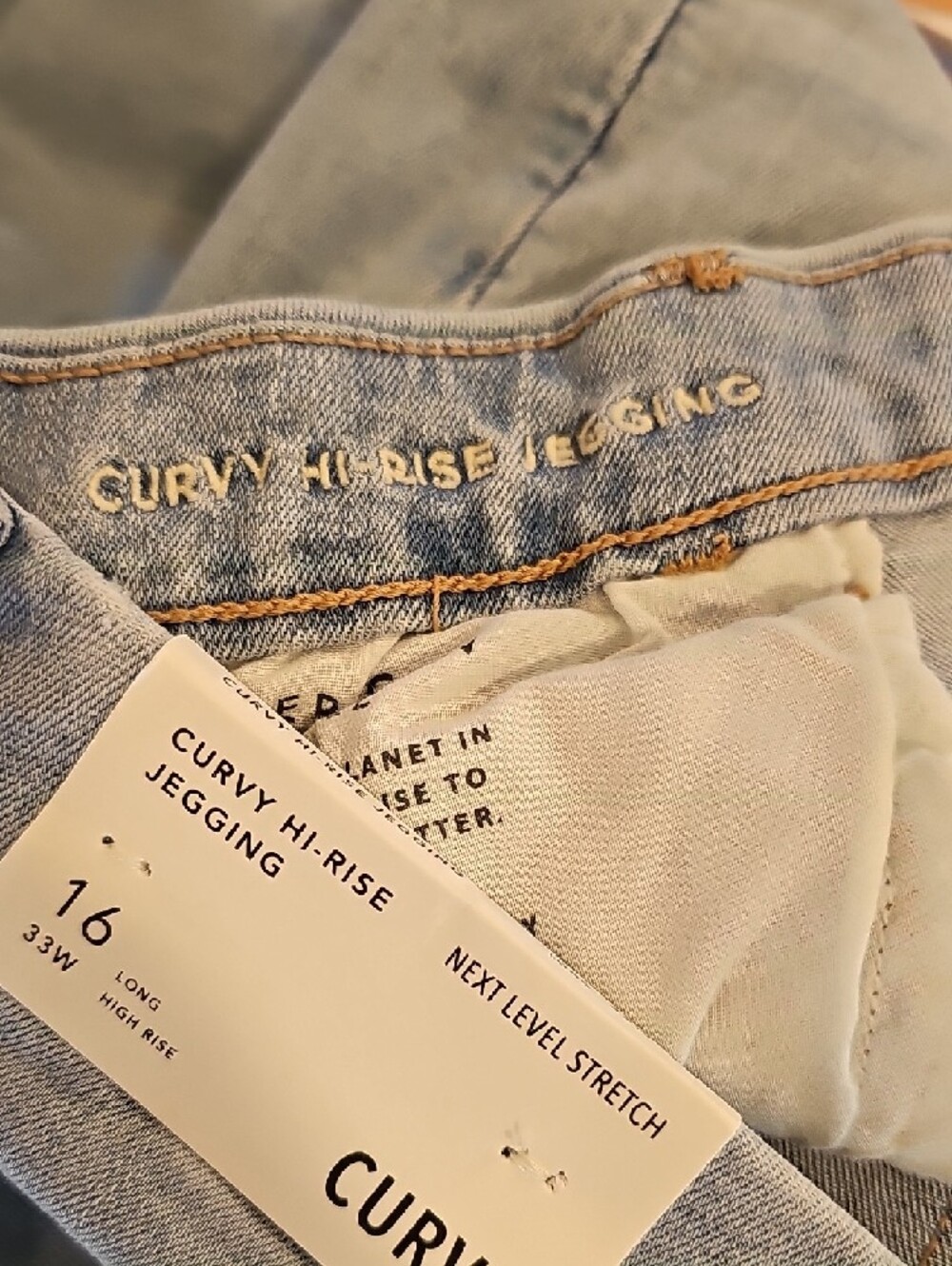 American Eagle Next Level Curvy High Waisted Jeggings; NWT; Size 16 Long - Picture 6 of 14